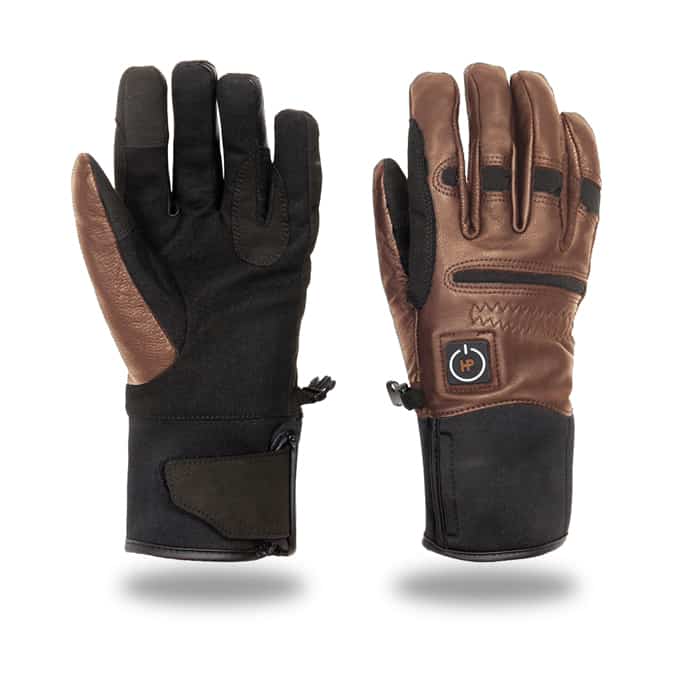 heated gloves brown