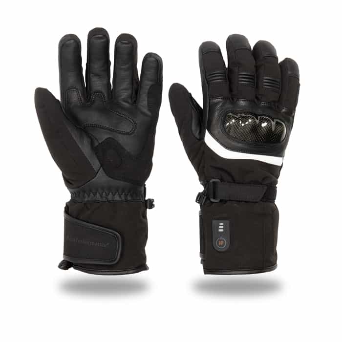 Heated motorbike gloves