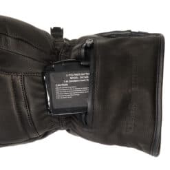 Leather heated glove with battery